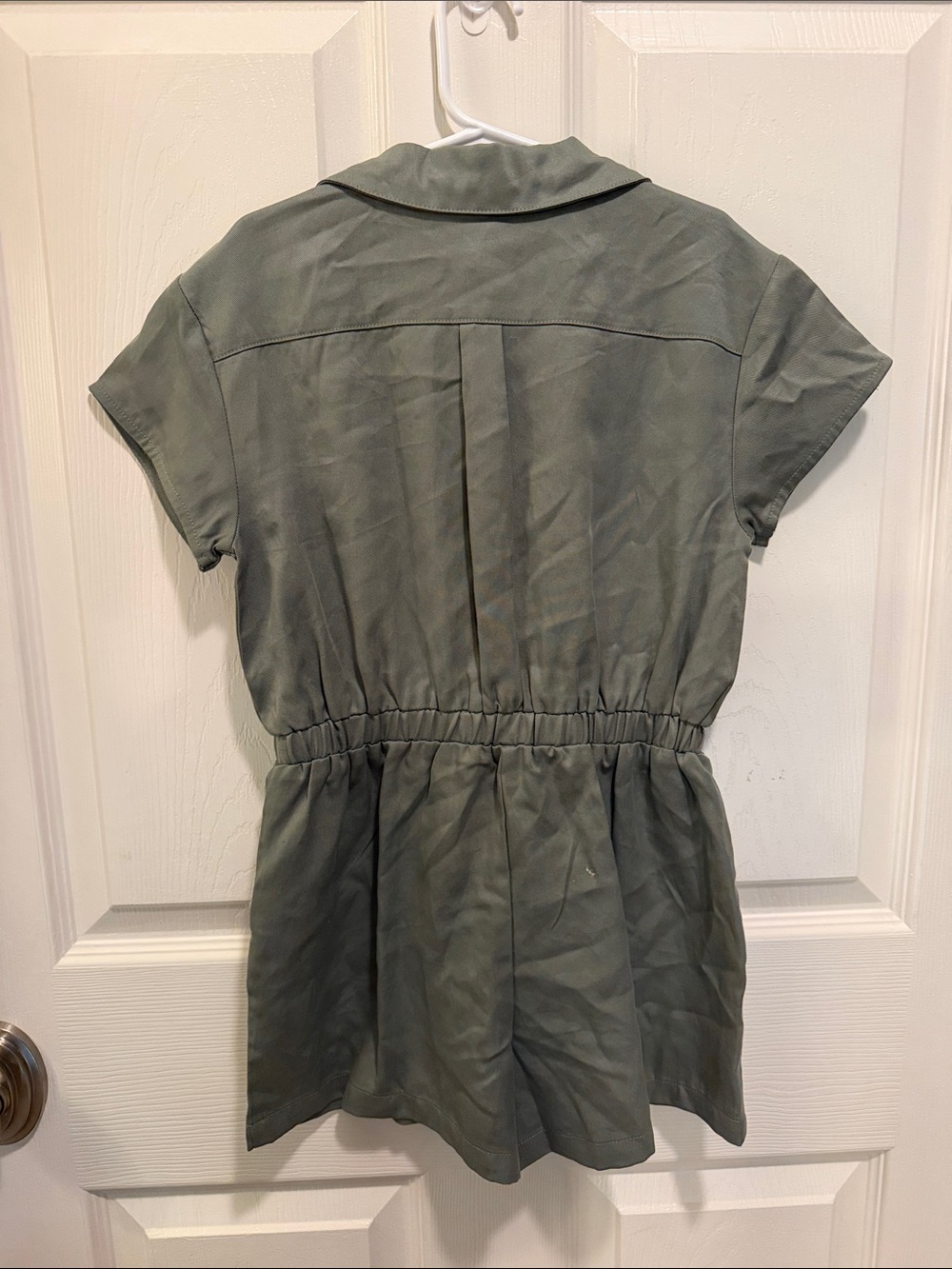 Janie and Jack Olive Green Short Sleeve Romper - Picture 4 of 4